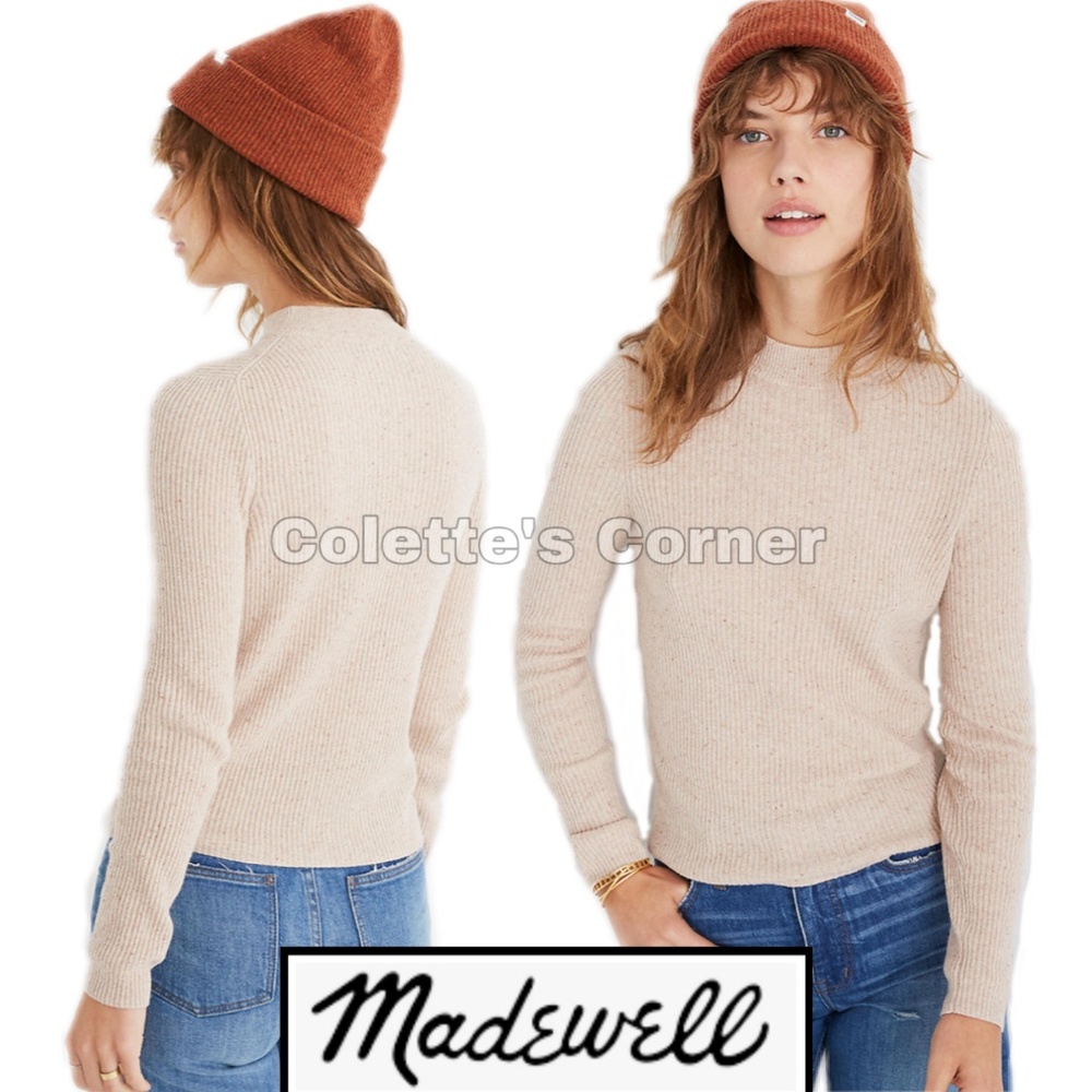 💼 Madewell Oatmeal Mockneck Pullover Sweater